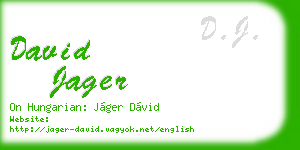david jager business card